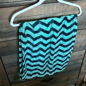Blue Zigzag Circle Scarf